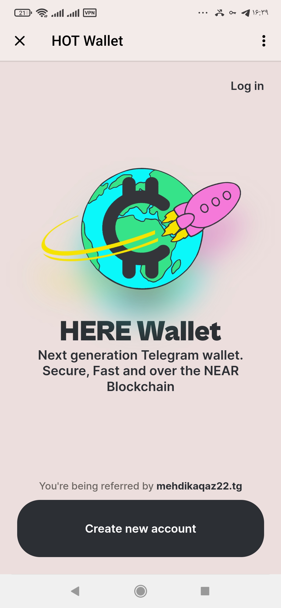 نحوه مشارکت در ایردراپ رایگان Hot wallet