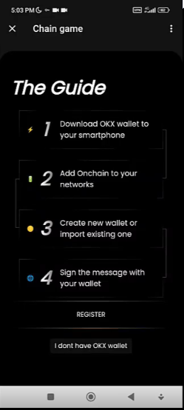 آموزش اتصال کیف پول به بازی onchain-1