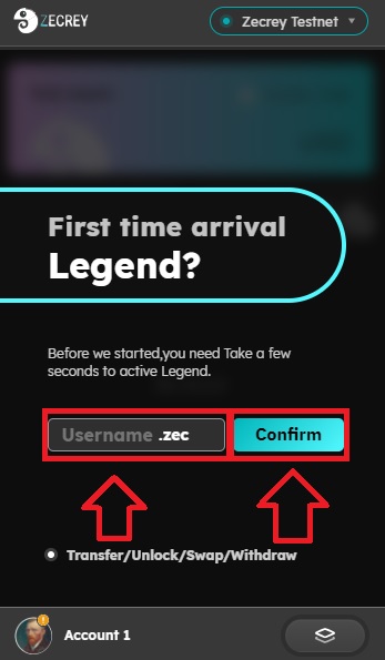 آموزش ساخت حساب Zecrey Legend در کیف پول زکری