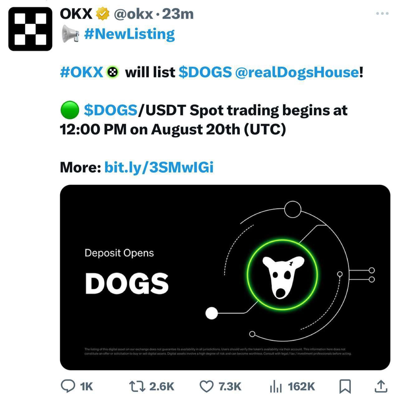 لیست شدن ارز دیجیتال داگز ($DOGS) در صرافی OKX از ۳۰ مرداد!