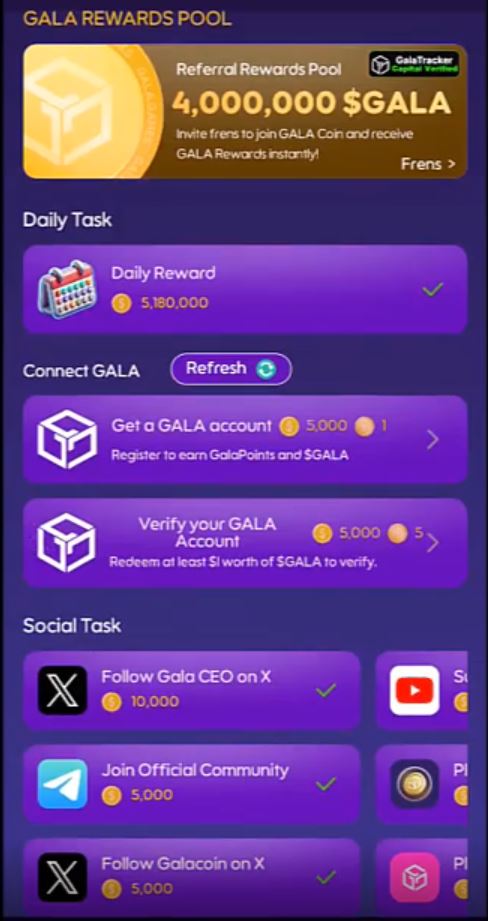 نحوه مشارکت در ایردراپ Gala coin