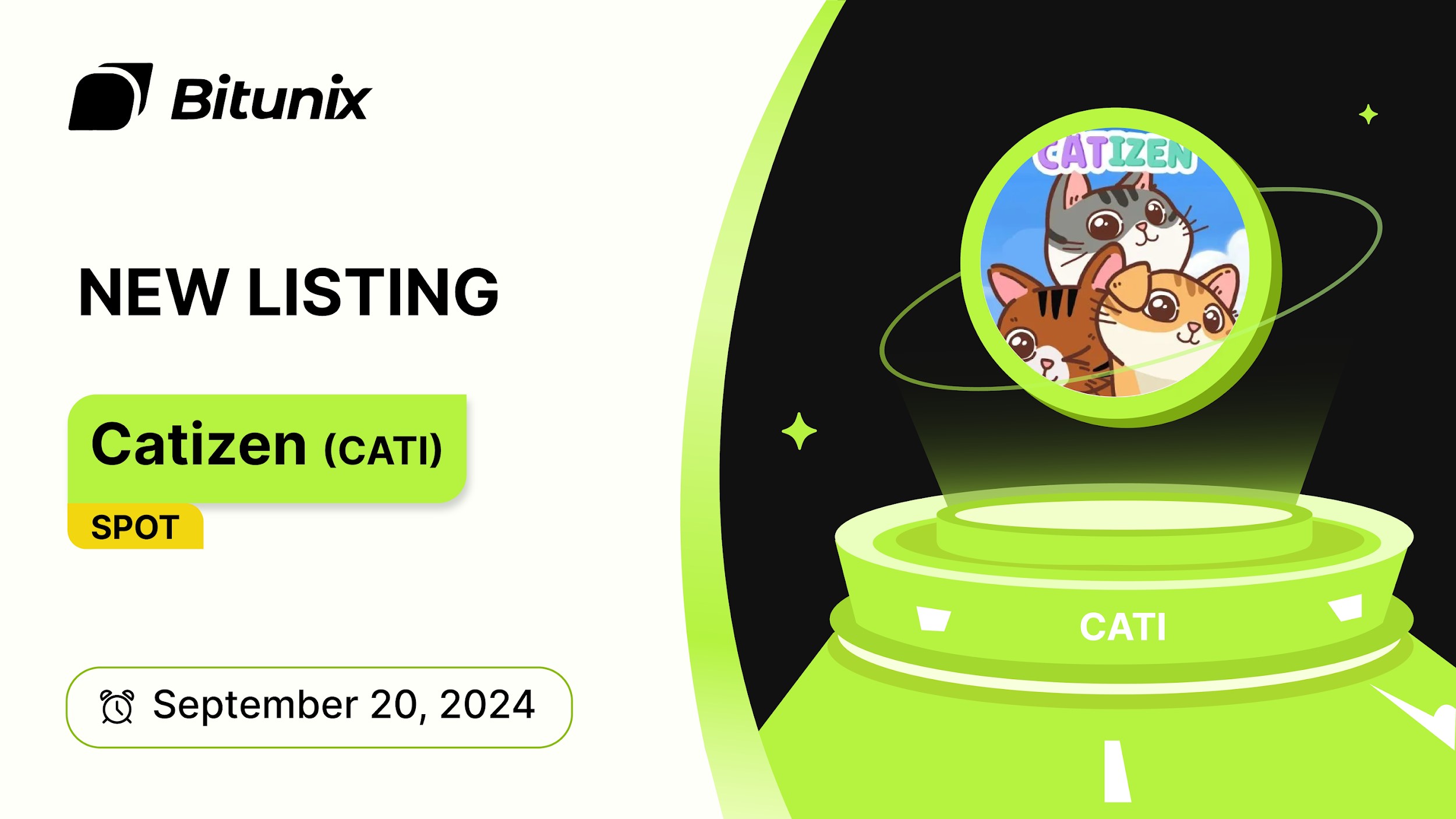 بیت یونیکس Bitunix توکن کتیزن Catizen (CATI) را لیست کرد!