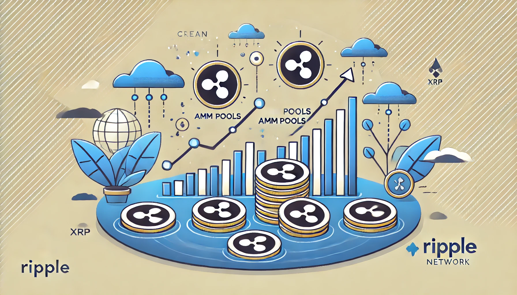 افزایش چشمگیر استخرهای AMM در شبکه ریپل (XRP)؛ نشانه‌ای از رشد و توسعه